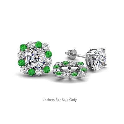 Ambre Green Garnet and Diamond Jacket Earrings