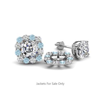 Ambre Aquamarine and Diamond Jacket Earrings