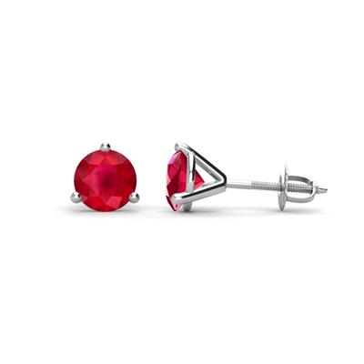 Pema ctw Ruby Martini Solitaire Stud Earrings