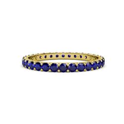 Audrey Blue Sapphire U Prong Eternity Band Blue Sapphire ctw U Prong Womens Eternity Ring Stackable K Yellow Gold