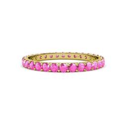 Audrey Pink Sapphire U Prong Eternity Band Pink Sapphire ctw U Prong Womens Eternity Ring Stackable K Yellow Gold