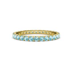 Audrey Aquamarine U Prong Eternity Band Aquamarine ctw U Prong Womens Eternity Ring Stackable K Yellow Gold