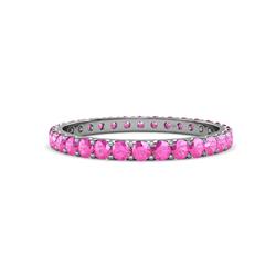 Audrey Pink Sapphire U Prong Eternity Band Pink Sapphire ctw U Prong Womens Eternity Ring Stackable Platinum