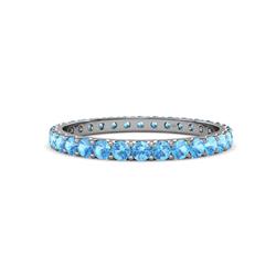 Audrey Blue Topaz U Prong Eternity Band Blue Topaz ctw U Prong Womens Eternity Ring Stackable Platinum