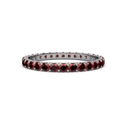 Audrey Red Garnet U Prong Eternity Band Red Garnet ctw U Prong Womens Eternity Ring Stackable Platinum