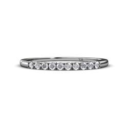 Emlynn White Sapphire Stone Wedding Band French Set White Sapphire Stone Womens Wedding Band Stackable ctw K White Gold