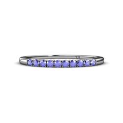 Emlynn Tanzanite Stone Wedding Band French Set Tanzanite Stone Womens Wedding Band Stackable ctw Sterling Silver