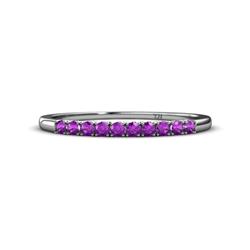 Emlynn Amethyst Stone Wedding Band French Set Amethyst Stone Womens Wedding Band Stackable ctw Sterling Silver