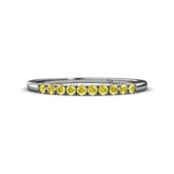 Emlynn Yellow Sapphire Stone Wedding Band French Set Yellow Sapphire Stone Womens Wedding Band Stackable ctw Sterling Silver