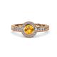 4 - Meir Citrine and Diamond Halo Engagement Ring 