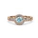 4 - Meir Aquamarine and Diamond Halo Engagement Ring 
