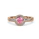 4 - Meir Pink Tourmaline and Diamond Halo Engagement Ring 