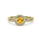 4 - Meir Citrine and Diamond Halo Engagement Ring 