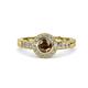 4 - Meir Smoky Quartz and Diamond Halo Engagement Ring 