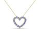 2 - Zayna 2.00 mm Round Tanzanite and Diamond Heart Pendant 