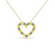 2 - Zayna 2.00 mm Round Yellow Sapphire and Diamond Heart Pendant 