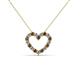 2 - Zayna 2.00 mm Round Smoky Quartz and Diamond Heart Pendant 