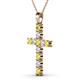 2 - Elihu Yellow Sapphire and Diamond Cross Pendant 