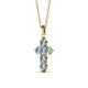 2 - Isabella Aquamarine Cross Pendant 