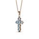 2 - Isabella Aquamarine Cross Pendant 