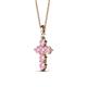 2 - Isabella Pink Tourmaline Cross Pendant 