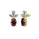 1 - Vania Red Garnet and Diamond Dangle Stud Earrings 