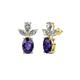 1 - Vania Iolite and Diamond Dangle Stud Earrings 