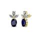 1 - Vania Blue Sapphire and Diamond Dangle Stud Earrings 