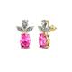 1 - Vania Pink Sapphire and Diamond Dangle Stud Earrings 