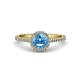 3 - Miah Blue Topaz and Diamond Halo Engagement Ring 