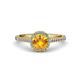 3 - Miah Citrine and Diamond Halo Engagement Ring 