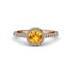 3 - Miah Citrine and Diamond Halo Engagement Ring 