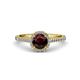 3 - Miah Red Garnet and Diamond Halo Engagement Ring 