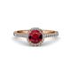 3 - Miah Ruby and Diamond Halo Engagement Ring 