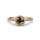 3 - Miah Smoky Quartz and Diamond Halo Engagement Ring 