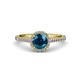 3 - Miah Blue and White Diamond Halo Engagement Ring 