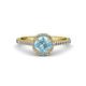 3 - Miah Aquamarine and Diamond Halo Engagement Ring 