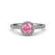 3 - Miah Pink Tourmaline and Diamond Halo Engagement Ring 