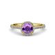 3 - Miah Amethyst and Diamond Halo Engagement Ring 