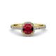 3 - Miah Ruby and Diamond Halo Engagement Ring 