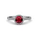 3 - Miah Ruby and Diamond Halo Engagement Ring 