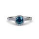 3 - Miah Blue and White Diamond Halo Engagement Ring 