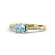 1 - Enlai Aquamarine and Diamond Engagement Ring 