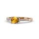 1 - Enlai Citrine and Diamond Engagement Ring 