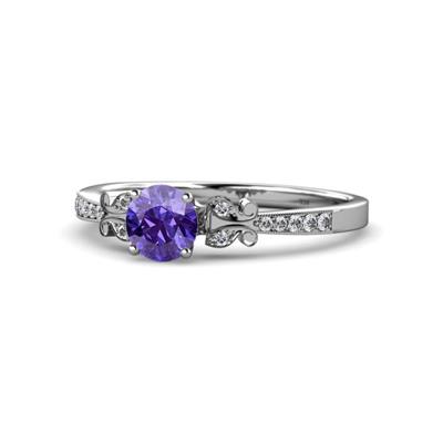 Freya Iolite and Diamond Butterfly Engagement Ring