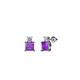 1 - Sera Amethyst and Diamond Two Stone Stud Earrings 