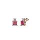1 - Sera Rhodolite Garnet and Diamond Two Stone Stud Earrings 