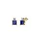 1 - Sera Blue Sapphire and Diamond Two Stone Stud Earrings 