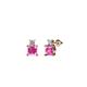 1 - Sera Pink Sapphire and Diamond Two Stone Stud Earrings 