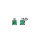 1 - Sera Emerald and Diamond Two Stone Stud Earrings 